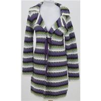 Avoca, size 8/10 purple & green striped cardigan