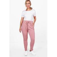 Ava Belt Detail Front Pleat Trouser - rose