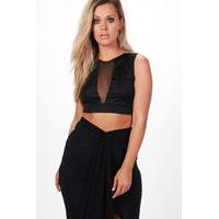 ava mesh insert crop top black