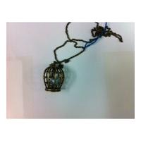 avon brass bird cage necklace