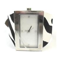 avon rectangular faced zebra print faux leather watch