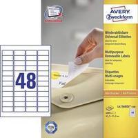 Avery-Zweckform L4736REV-100 Labels (A4) 45.7 x 21.2 mm Paper White 4800 pc(s) Removable All-purpose labels Inkjet, Lase