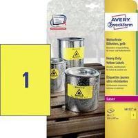 avery zweckform l6111 20 labels a4 210 x 297 mm polyester film yellow  ...