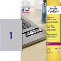 Avery-Zweckform L6013-20 Labels (A4) 210 x 297 mm Polyester film Silver 20 pc(s) Permanent Nameplates Laser, Copier