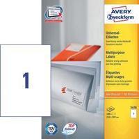 Avery-Zweckform 3478 Labels (A4) 210 x 297 mm Paper White 100 pc(s) Permanent All-purpose labels Inkjet, Laser, Copier