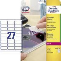 Avery-Zweckform L6114-20 Labels (A4) 63.5 x 29.6 mm Polyester film White 480 pc(s) Permanent Safety stickers, All-purpos