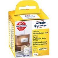 Avery-Zweckform Labels (roll) 89 x 36 mm Paper White 520 pc(s) Permanent AS0722400 Address labels