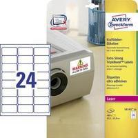 Avery-Zweckform L6141-20 Labels (A4) 63.5 x 33.9 mm Polyester film White 480 pc(s) Permanent Adhesive labels (extra stro