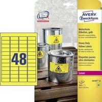 Avery-Zweckform L6103-20 Labels (A4) 45.7 x 21.2 mm Polyester film Yellow 960 pc(s) Permanent All-purpose labels, Weathe