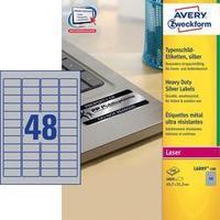 Avery-Zweckform L6009-100 Labels (A4) 45.7 x 21.2 mm Polyester film Silver 4800 pc(s) Permanent Nameplates Laser, Copier