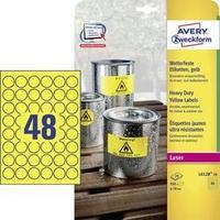 Avery-Zweckform L6128-20 Labels (A4) Ø 30 mm Polyester film Yellow 960 pc(s) Permanent Weatherproof labels, Sticky dots