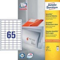 Avery-Zweckform 3666 Labels (A4) 38 x 21.2 mm Paper White 6500 pc(s) Permanent All-purpose labels Inkjet, Laser, Copier