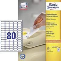 Avery-Zweckform L4732REV-100 Labels (A4) 35.6 x 16.9 mm Paper White 8000 pc(s) Removable All-purpose labels Inkjet, Lase