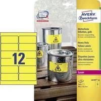Avery-Zweckform L6107-20 Labels (A4) 99.1 x 42.3 mm Polyester film Yellow 240 pc(s) Permanent All-purpose labels, Weathe