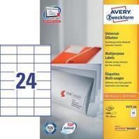 Avery-Zweckform 3475-200 Labels (A4) 70 x 36 mm Paper White 4800 pc(s) Permanent All-purpose labels Inkjet, Laser, Copie