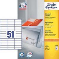 Avery-Zweckform 3420 Labels (A4) 70 x 16.9 mm Paper White 5100 pc(s) Permanent All-purpose labels Inkjet, Laser, Copier