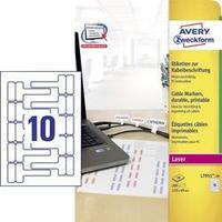 Avery-Zweckform L7951-20 Labels (A4) 110 x 49 mm Polyester film White 200 pc(s) Permanent Cable identifiers Laser