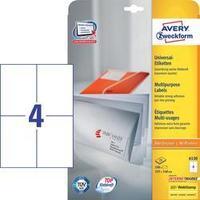 Avery-Zweckform 6120 Labels (A4) 105 x 148 mm Paper White 100 pc(s) Permanent All-purpose labels Inkjet, Laser, Copier