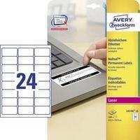 Avery-Zweckform L6146-20 Labels (A4) 63.5 x 33.9 mm Polyester film White 480 pc(s) Permanent Safety stickers, All-purpos