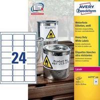 Avery-Zweckform L4773-100 Labels (A4) 63.5 x 33.9 mm Polyester film White 2400 pc(s) Permanent All-purpose labels, Weath