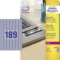 Avery-Zweckform L6008-20 Labels (A4) 25.4 x 10 mm Polyester film Silver 3780 pc(s) Permanent Nameplates Laser, Copier