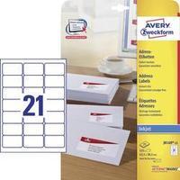 Avery-Zweckform J8160-25 Labels (A4) 63.5 x 38.1 mm Paper White 525 pc(s) Permanent Address labels, All-purpose labels I