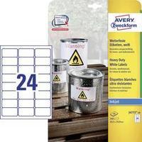 Avery-Zweckform J4773-10 Labels (A4) 63.5 x 33.9 mm Polyester film White 240 pc(s) Permanent All-purpose labels, Weather