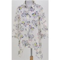 A|Wear, size 14 cream butterfly patterned blouse