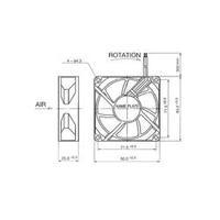 Axial fan 24 Vdc 66 m³/h (L x W x H) 80 x 80 x 25 mm NMB Minebea 3110KL-05W-B50-P00