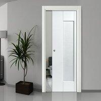Axis Ripple White Primed Pocket Fire Door, 1/2 Hour Fire Rated - Pre-finished