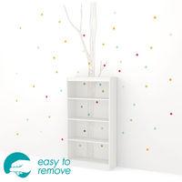 Axess 4 Shelf Bookcase with Birch Tree and Colored Dots Decals