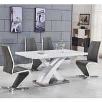 Axara Extendable Small Dining Table White Gloss And 6 Gia Chairs