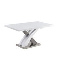 Axara Extendable Small Dining Table In White And Grey High Gloss