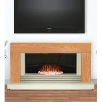 axon carrera oak ivory freestanding electric fireplace suite