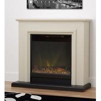 Axon Kensington Stone and Black Electric Fireplace Suite