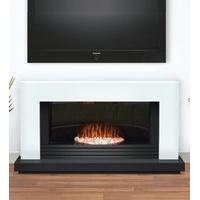 Axon Carrera Black & White Freestanding Electric Fireplace Suite