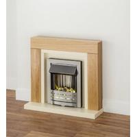 Axon Chloe Oak and Ivory Fireplace Suite with Helios Electric Fire
