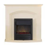 axon truro fireplace suite in ivory with colorado black steel electric ...