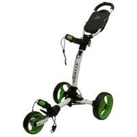 Axglo TriLite 3-Wheel Push Golf Trolley White/Green + 2 Free Accessories