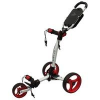 Axglo TriLite 3-Wheel Push Golf Trolley White/Red + 2 Free Accessories