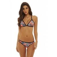 AX Paris Neon Tropical Print Bikini Orange