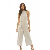 AX Paris High Necked Culotte Jumpsuit Silver