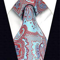 axl22 mens necktie tie laight blue paisley 100 silk business fashion w ...