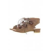 AX Paris Lace Up Gladiator Sandal Mocha