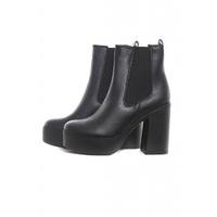 ax paris heeled pu chelsea boots black