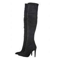 ax paris over the knee pointed boot black