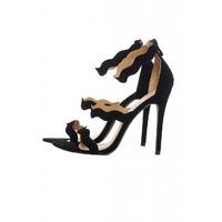 AX Paris Triple Wave Strap Heel Black