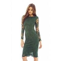 AX Paris Long Sleeved Crochet Dress Green