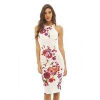 AX Paris Floral Printed Bodycon Dress White