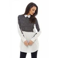 ax paris check print insert top white